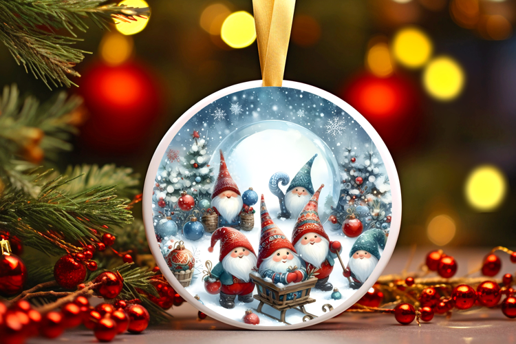 Round Christmass Ornament Sublimation|Clipart