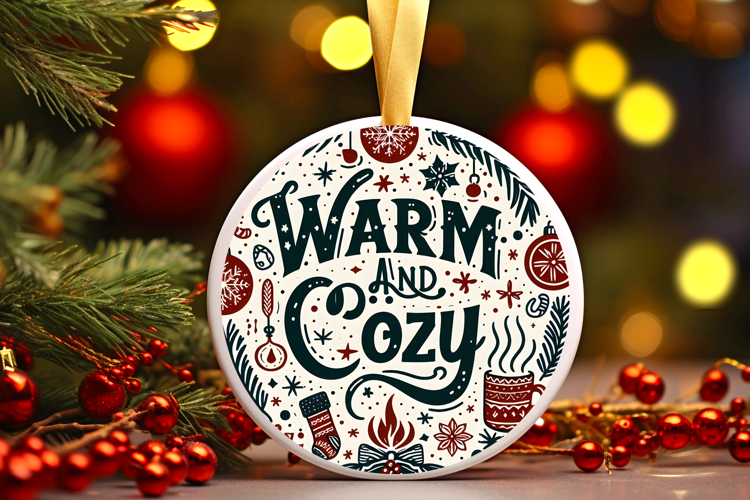 Round Christmass Ornament Sublimation|Clipart