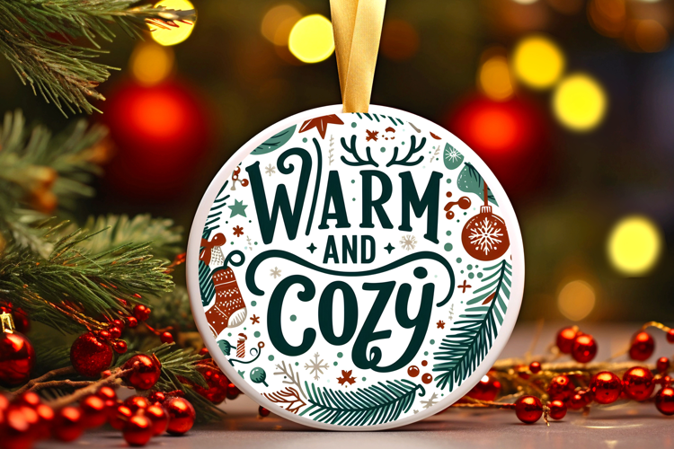 Round Christmass Ornament Sublimation|Clipart