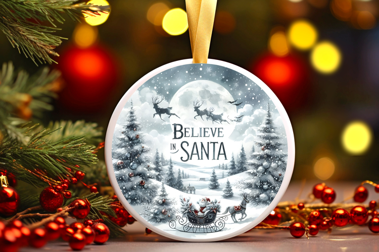 Round Christmass Ornament Sublimation|Clipart