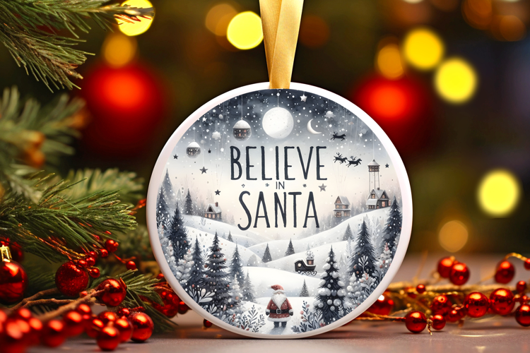 Round Christmass Ornament Sublimation|Clipart