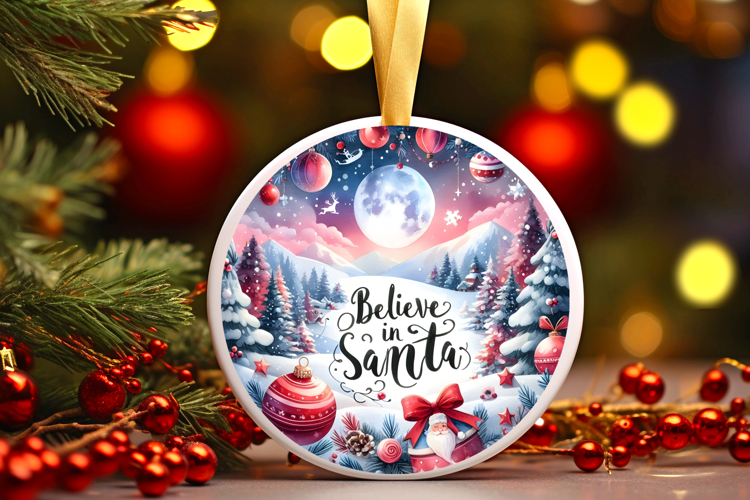 Round Christmass Ornament Sublimation|Clipart