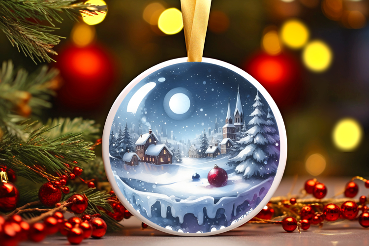 Round Christmass Ornament Sublimation|Clipart