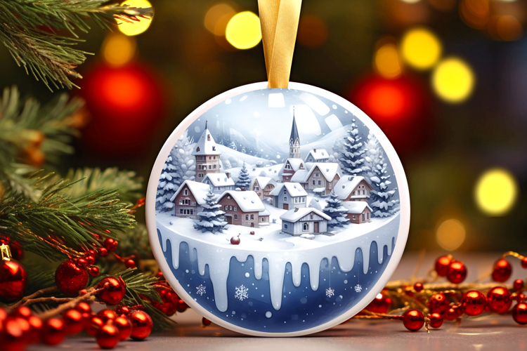 Round Christmass Ornament Sublimation|Clipart