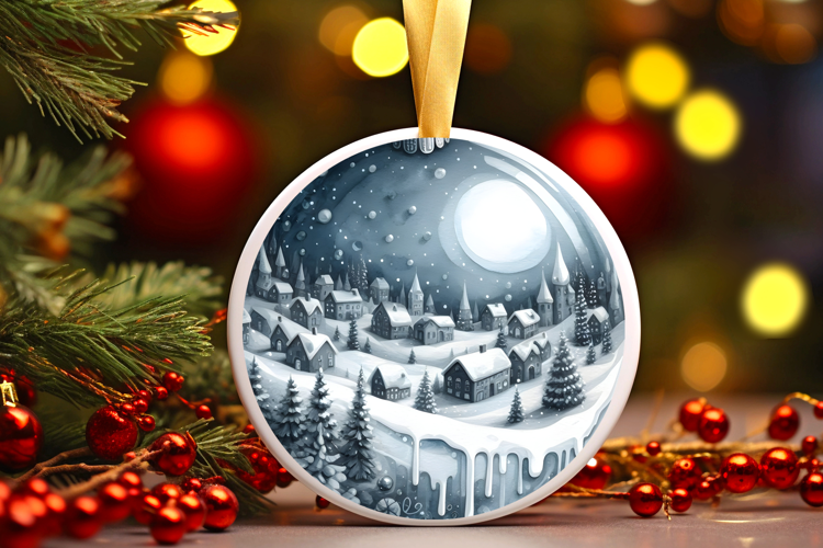 Round Christmass Ornament Sublimation|Clipart