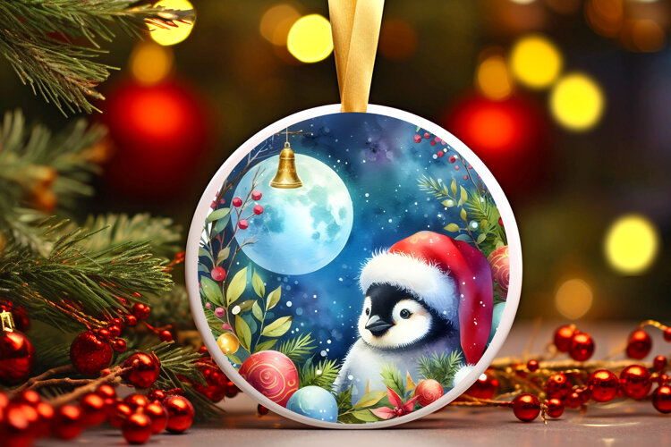 Round Christmass Ornament Sublimation|Clipart example image 1