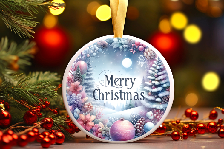 Round Christmass Ornament Sublimation|Clipart