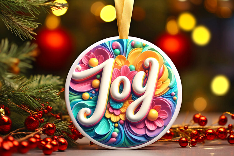Round Christmass Ornament Sublimation|Clipart example image 1