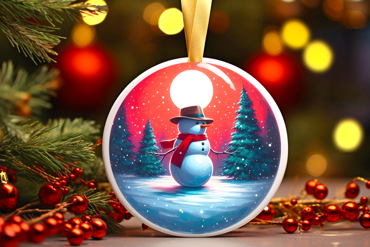 Round Christmass Ornament Sublimation|Clipart