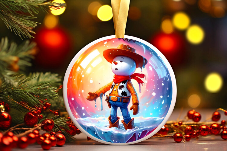 Round Christmass Ornament Sublimation|Clipart example image 1
