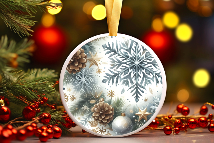 Round Christmass Ornament Sublimation|Clipart