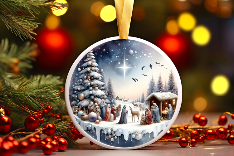 Round Christmass Ornament Sublimation|Clipart