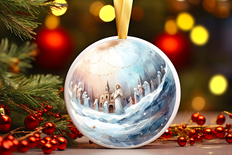 Round Christmass Ornament Sublimation|Clipart