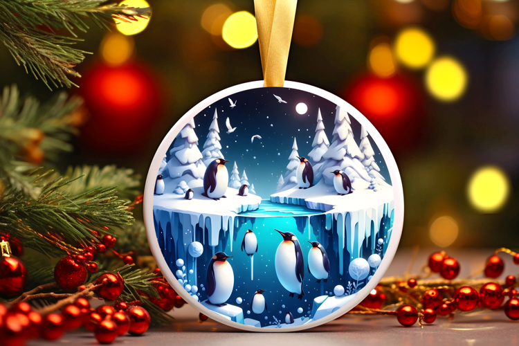 Round Christmass Ornament Sublimation|Clipart