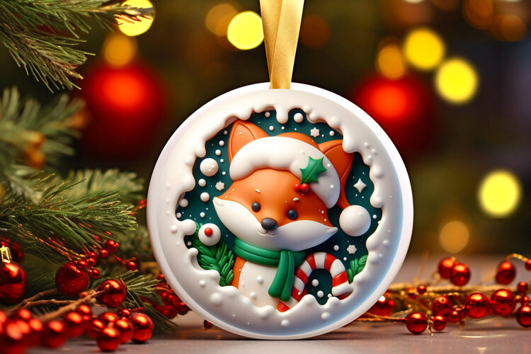 Round Christmass Ornament Sublimation|Clipart example image 1