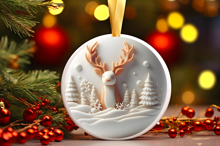 Round Christmass Ornament Sublimation|Clipart