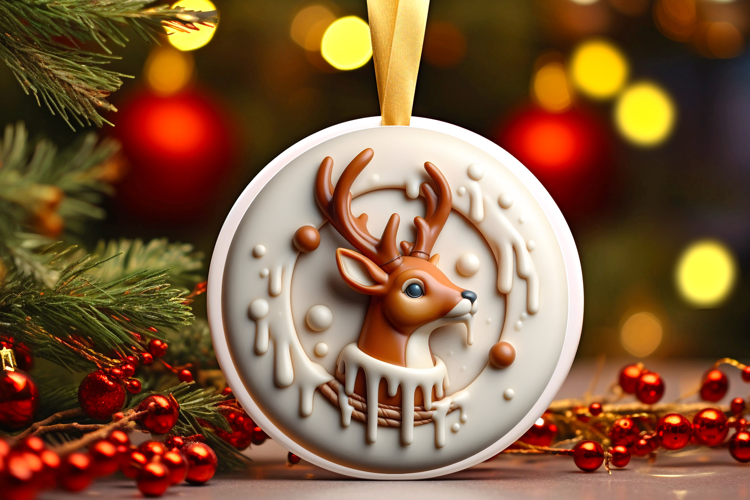 Round Christmass Ornament Sublimation|Clipart