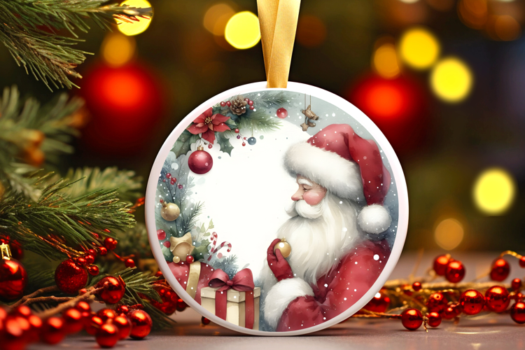 Round Christmass Ornament Sublimation|Clipart