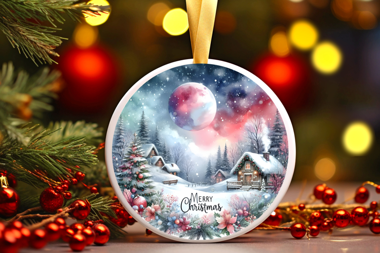 Round Christmass Ornament Sublimation|Clipart