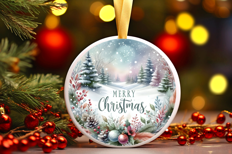 Round Christmass Ornament Sublimation|Clipart