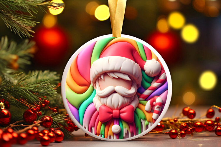 Round Christmass Ornament Sublimation|Clipart example image 1