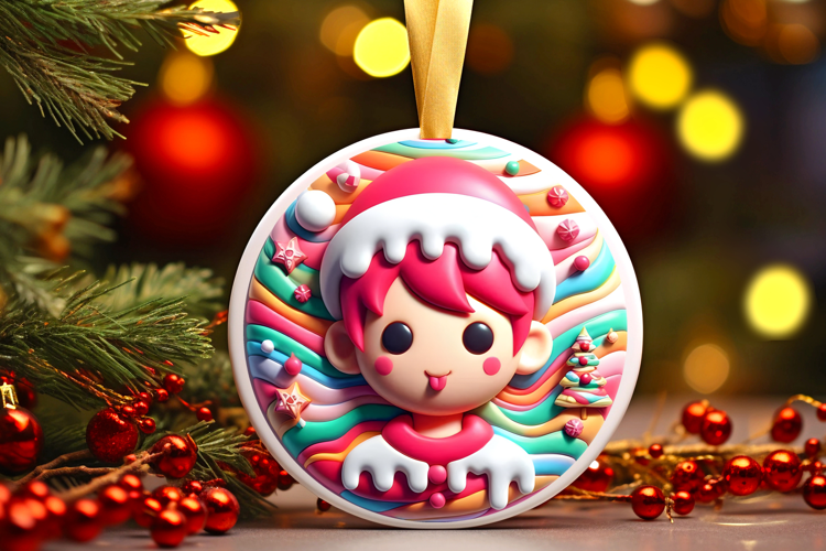 Round Christmass Ornament Sublimation|Clipart