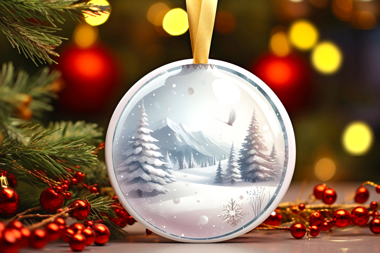 Round Christmass Ornament Sublimation|Clipart