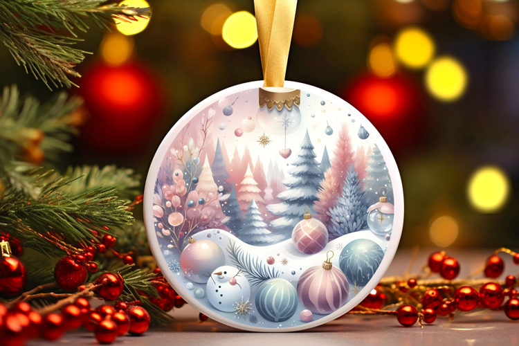 Round Christmass Ornament Sublimation|Clipart
