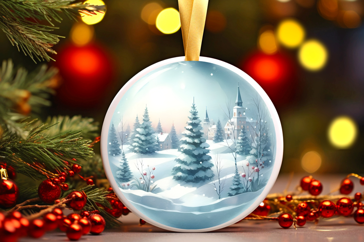 Round Christmass Ornament Sublimation|Clipart