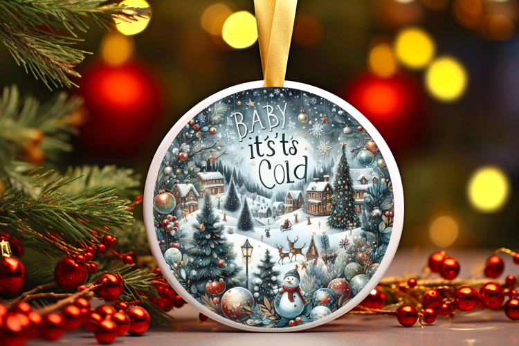Round Christmass Ornament Sublimation|Clipart