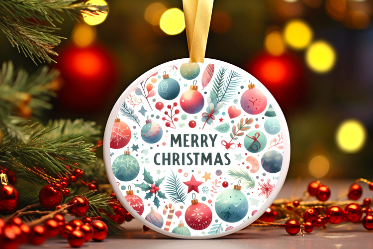 Round Christmass Ornament Sublimation|Clipart