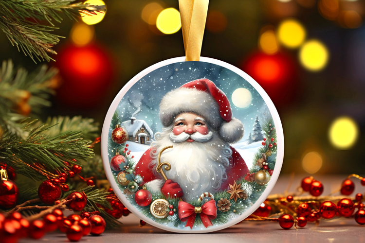 Round Christmass Ornament Sublimation|Clipart