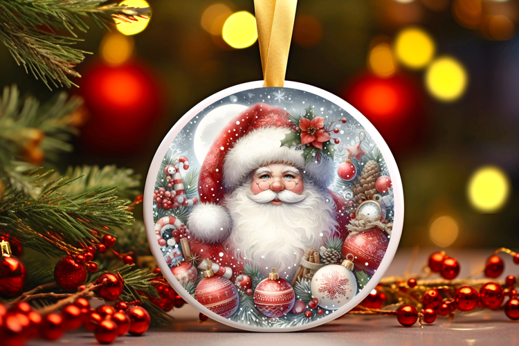 Round Christmass Ornament Sublimation|Clipart