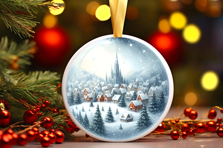 Round Christmass Ornament Sublimation|Clipart