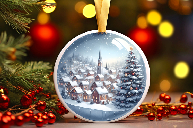 Round Christmass Ornament Sublimation|Clipart