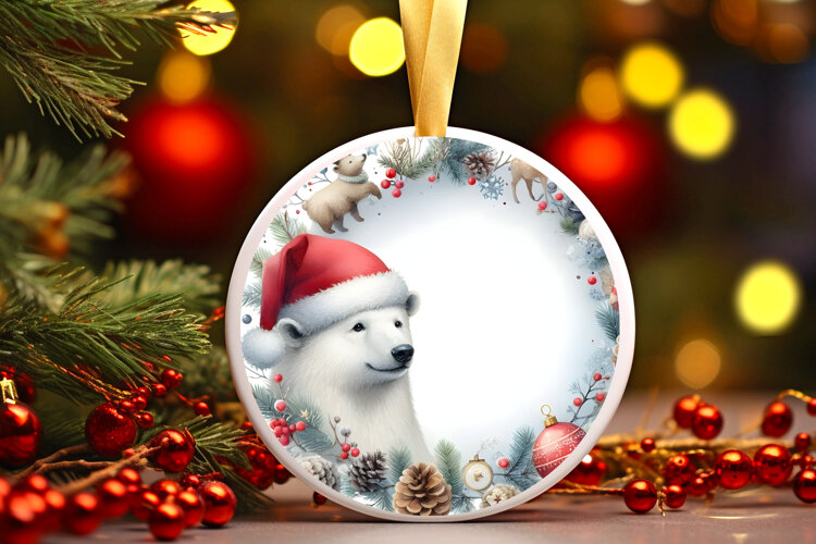 Round Christmass Ornament Sublimation|Clipart example image 1