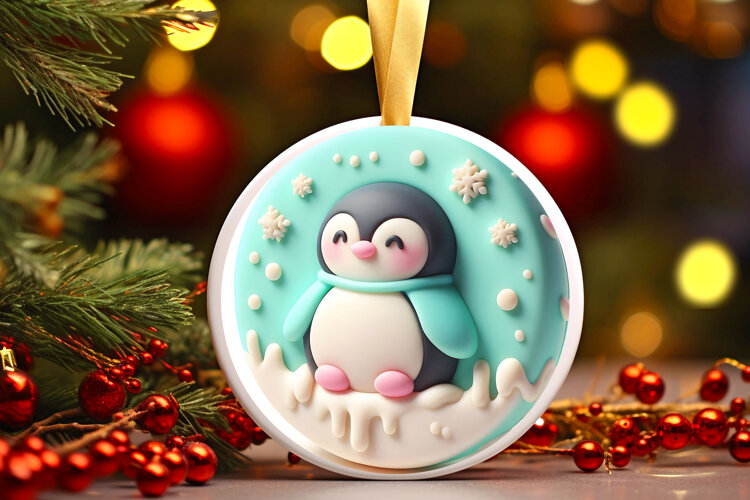 Round Christmass Ornament Sublimation|Clipart example image 1