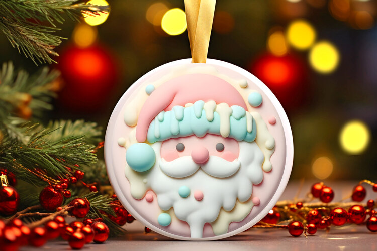 Round Christmass Ornament Sublimation|Clipart example image 1