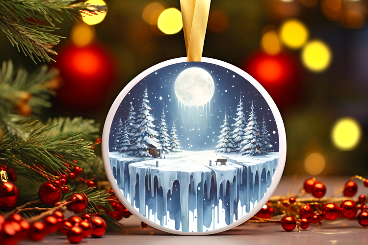 Round Christmass Ornament Sublimation|Clipart