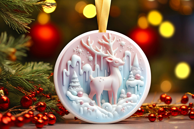 Round Christmass Ornament Sublimation|Clipart
