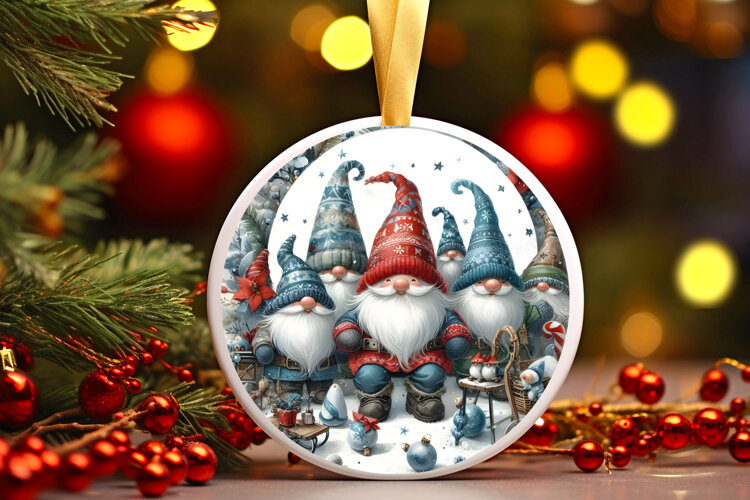 Round Christmass Ornament Sublimation|Clipart example image 1