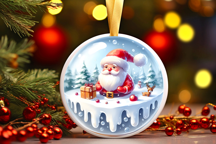 Round Christmass Ornament Sublimation|Clipart