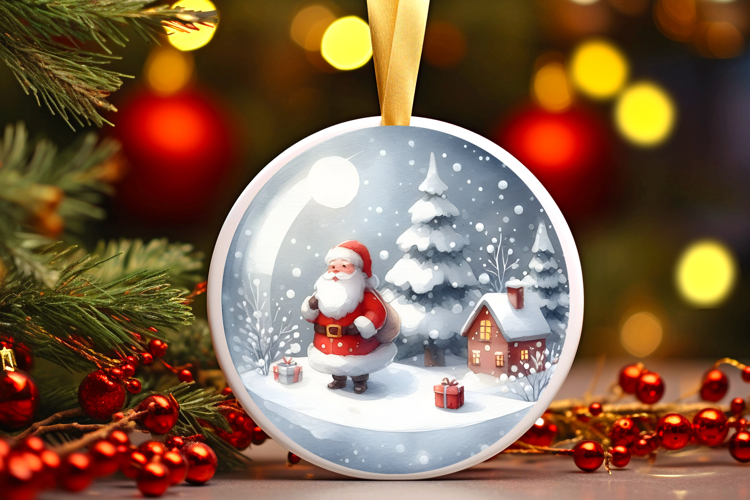 Round Christmass Ornament Sublimation|Clipart