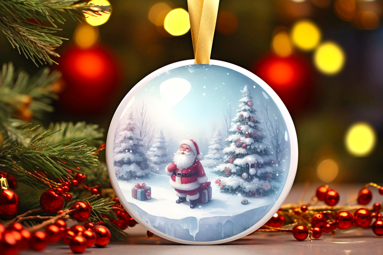 Round Christmass Ornament Sublimation|Clipart