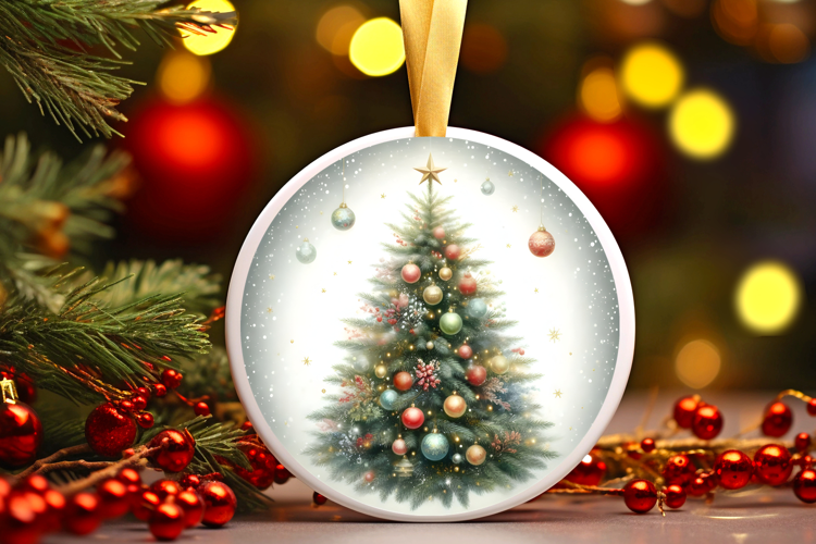 Round Christmass Ornament Sublimation|Clipart