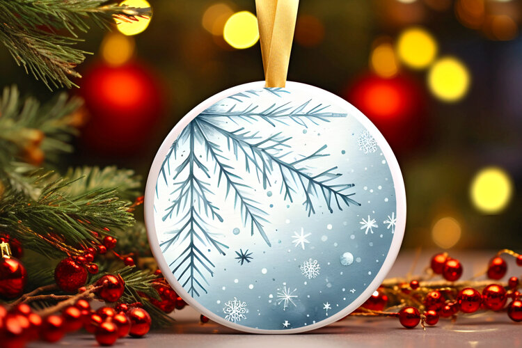 Round Christmass Ornament Sublimation|Clipart example image 1