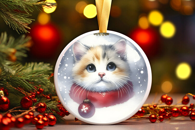 Round Christmass Ornament Sublimation|Clipart example image 1
