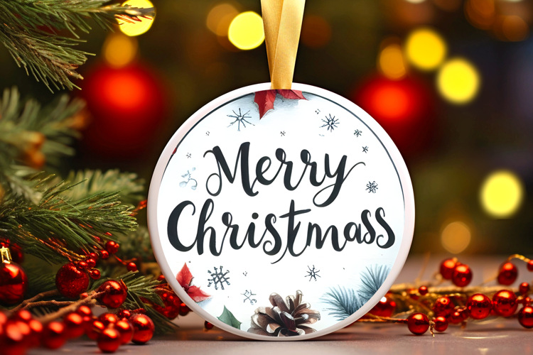 Round Christmass Ornament Sublimation|Clipart