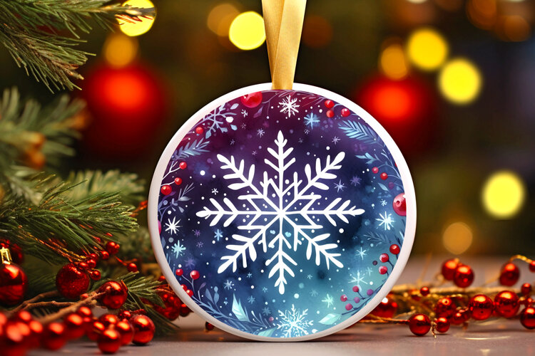 Round Christmass Ornament Sublimation|Clipart example image 1