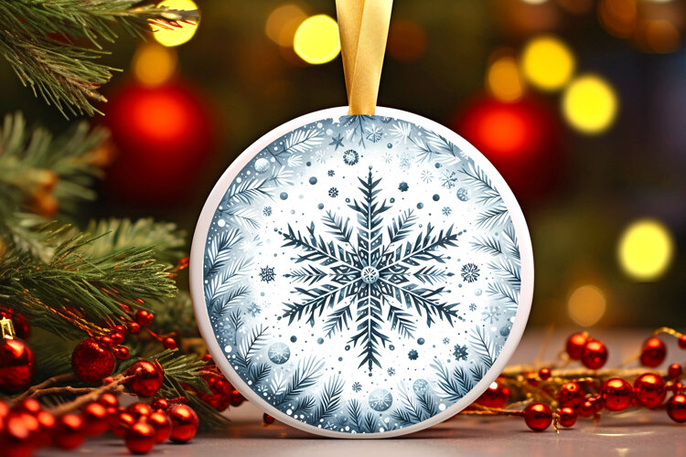 Round Christmass Ornament Sublimation|Clipart example image 1